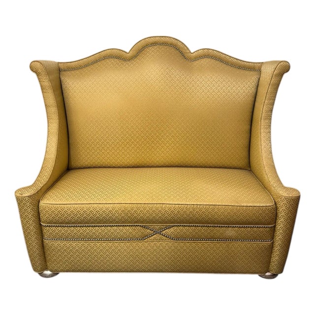 1970s Vintage Settee With Nailheads For Sale