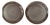1930s Set of 2 Frank M Whiting Sterling & Crown Sterling Silver Drink Coasters or Ashtrays For Sale