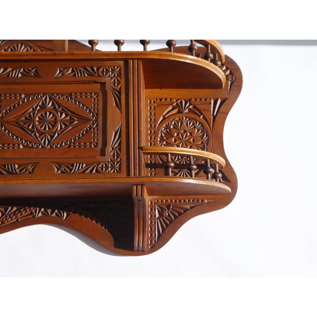 Antique Art Nouveau Wooden Wall Hanging For Sale - Image 5 of 11