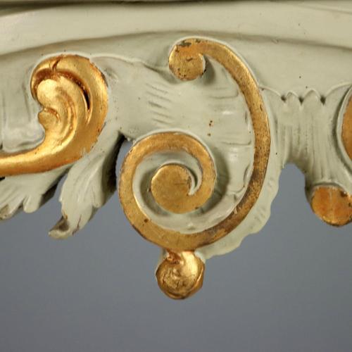 Antique Coffee Table in Lacquered Wood with Marble Top, Italy, 20th Century For Sale - Image 6 of 10