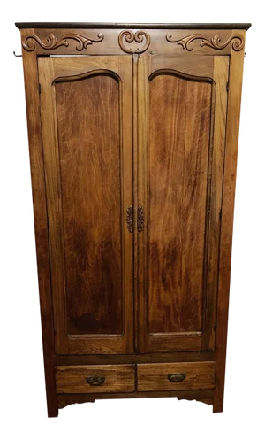 19th Century French Art Nouveau Wood Armoire Cabinet
