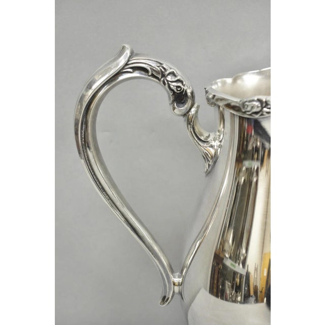 Mid 20th Century Vintage Webster Wilcox "Sylvia" Silver Plated Bulbous Footed Water Pitcher For Sale - Image 5 of 11
