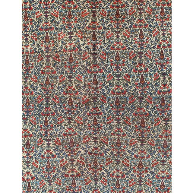 Fine Persian Antique Afshar Rug in Ivory Background & Multi Colors For Sale - Image 4 of 8