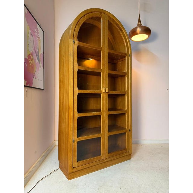 Round Arched Teak Display Case with Lighting from Dyrlund For Sale - Image 11 of 11