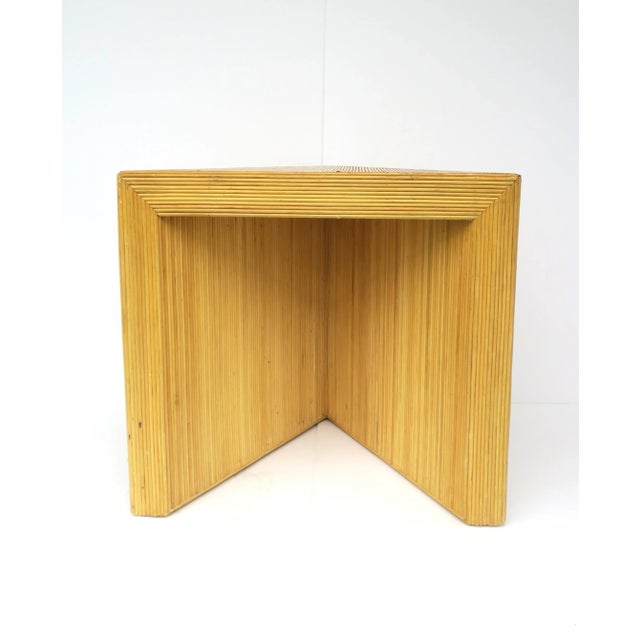 Wood Wicker Pencil Reed End Side Table in the Crespi Style For Sale - Image 7 of 13