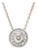 Round .40ctw Diamond Halo Pendant Necklace, 14k White Gold, Length 16.5 In For Sale