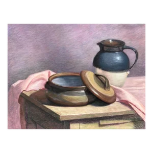 Janet Archambault Still Life With Pottery Pastel