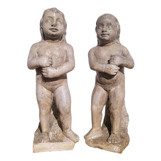 18th Century Candle-Bearing Angels in Marble, Set of 2 For Sale