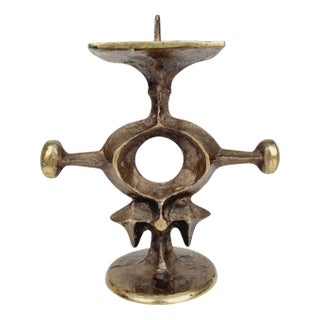 Vintage Brutalist Styled Candleholder, 1970s For Sale