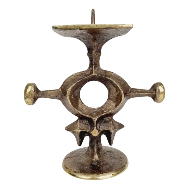 Vintage Brutalist Styled Candleholder, 1970s For Sale