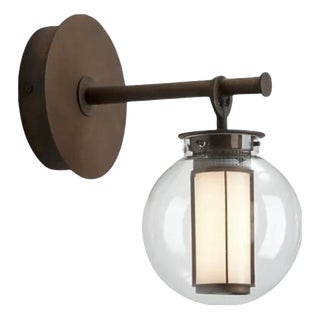 Neri and Hu Bai a Di Di Bronze-Transparent Glass Wall Lamp for Parachilna For Sale