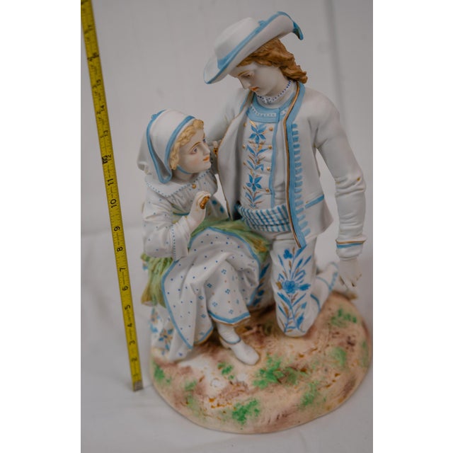 1930s Large Romantic French Bisque Porcelain Figurine For Sale In Seattle - Image 6 of 7
