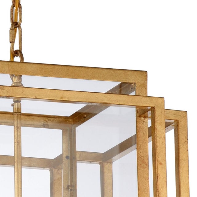 Antique Gold Leaf On Iron,clear Glass Panels.