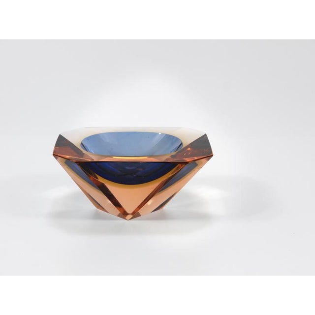 Sommerso Caviar Murano Glass Diamond Bowl by Flavio Poli attributed to Seguso, Italy, 1960s For Sale - Image 17 of 18