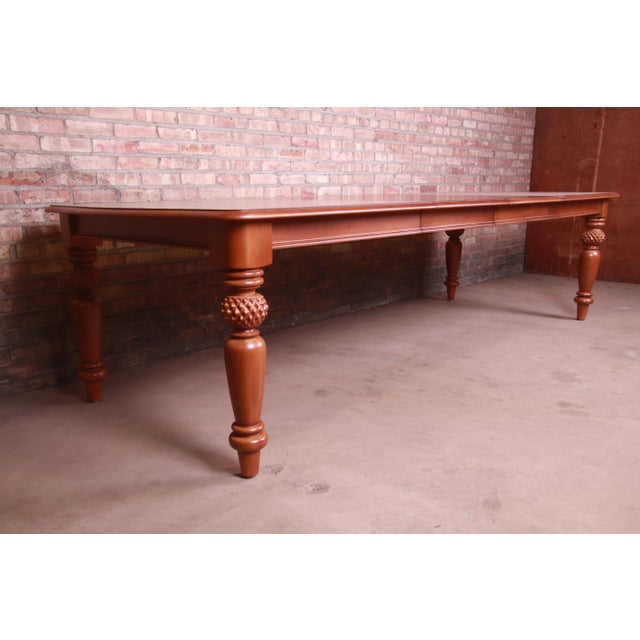 Late 20th Century Lexington Tommy Bahama Collection Maple Extension Dining Table, Newly Refinished For Sale - Image 5 of 13