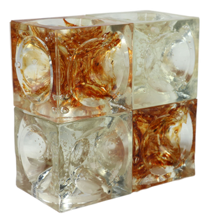 Cubic Paperweight in Sommerso Glass by Flavio Poli for Seguso, 1970s