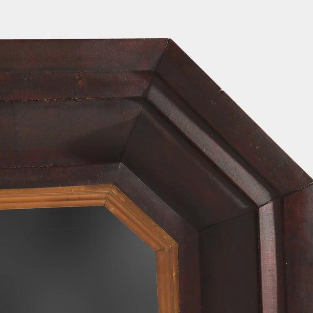Wood Large Antique Classical American Empire Flame Mahogany Mirror C1840 For Sale - Image 7 of 15