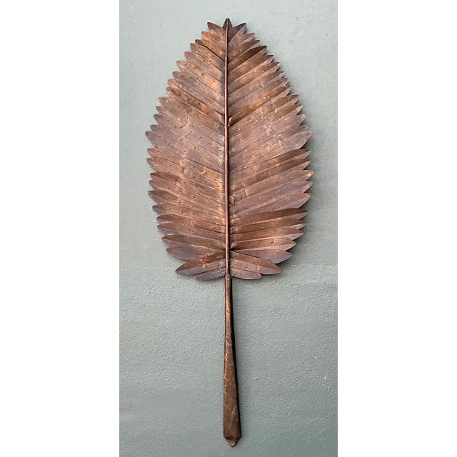 Copper Vintage Metal Botanical Leaf Art For Sale - Image 8 of 12