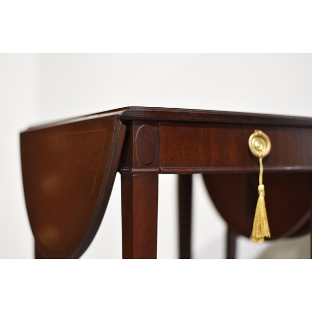 Mid Century Traditional Tapered Leg Flip Top Tables - A Pair For Sale In Chicago - Image 6 of 12