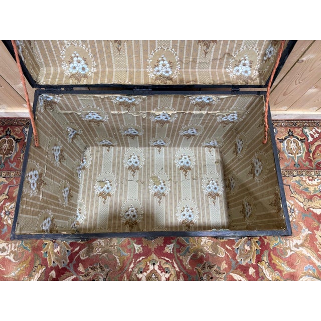 Metal 19th Century Leather and Brass Domed Military Travel Trunk by Captain Acard, Artillery For Sale - Image 7 of 8