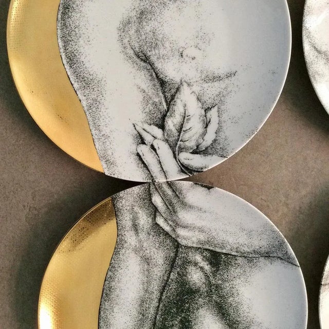Adamo Plate Set by Piero Fornasetti, 1980s, Set of 12 For Sale - Image 4 of 9