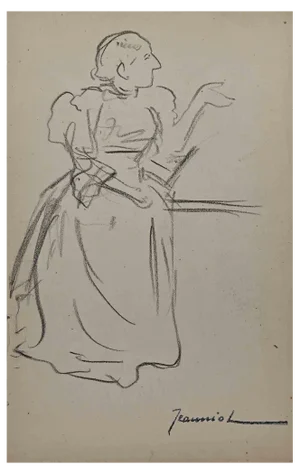 Pierre Georges Jeanniot, Figure, Original Drawing, Early 20th-Century