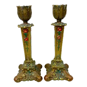 Vintage Art Nouveau Candle Holders
