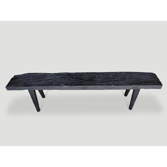 Andrianna Shamaris Minimalist Charred Bench For Sale - Image 4 of 6