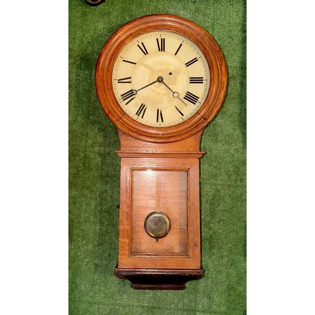 Eastman Clock Co Boston, Antique Weight Driven Regulator Wall Clock For Sale - Image 12 of 15