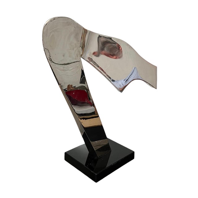 Gary Kahle, Welded Stainless Steel Reflective Abstract Modernist Sculpture Gary Kahle, 1984 For Sale - Image 15 of 18