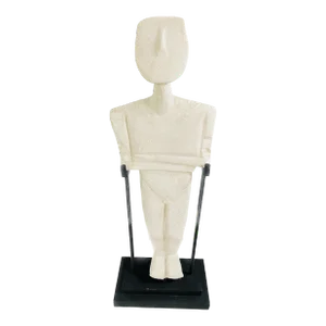 Mid 20th Century Greek Cycladic Style Idol Sculpture on a Stand