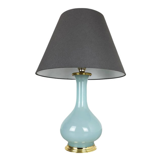 Opaline Murano Glass Table Light from Cenedese Vetri, Italy, 1960s For Sale