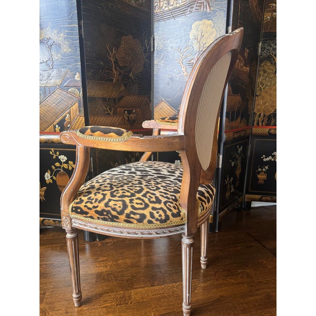 Gold Vintage Louis XVI Fauteuil Chair For Sale - Image 8 of 8