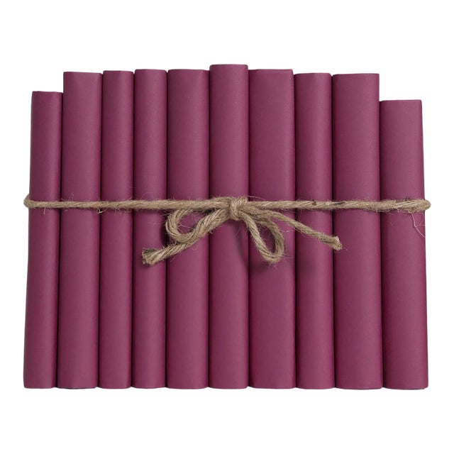 Decorative Books - Boysenberry Paper Wrapped Book Bundle - 1 Foot of Purple Books For Sale