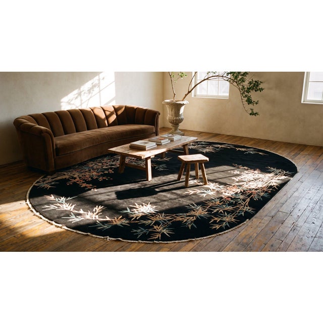 1920s 1920s Oval Chinese Art Deco Carpet ( 8'6"x 11'9" - 259 x 358 ) For Sale - Image 5 of 7