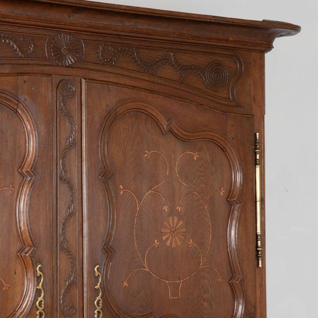 19th Century Tall French Armoire With Inlaid Details For Sale - Image 6 of 13