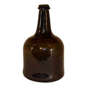 Mid-18th Century Hand Blown Amber Glass Bottle