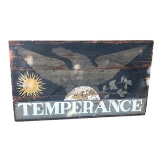 Antique "Temperance" Sign For Sale