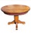 American American Amish Mission Oak Pedestal Oval Side Tables With Leatherette and Nail Trim Apron For Sale - Image 3 of 9