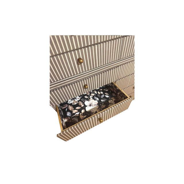 Traditional 1970s High-End Striped Dresser For Sale - Image 3 of 6