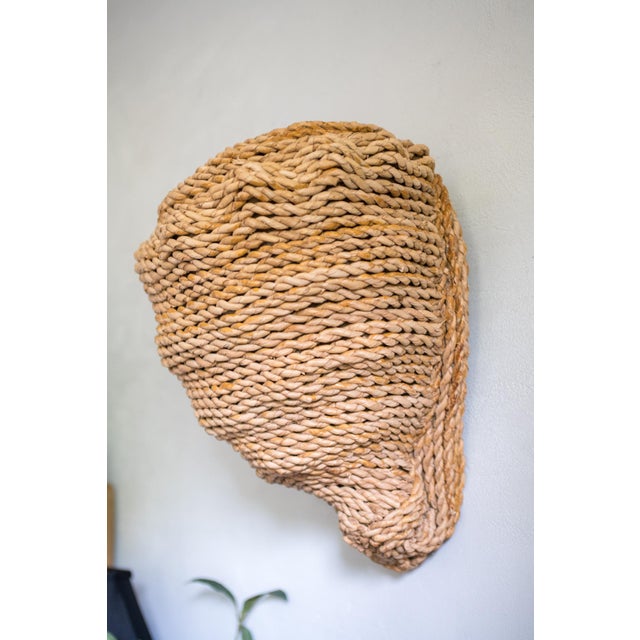 Large 18" Hand Woven Rope Conch Shell Sculpture, Artisanal Natural Fiber Seashell Tabletop Centerpiece Boho Coastal For Sale In Washington DC - Image 6 of 11