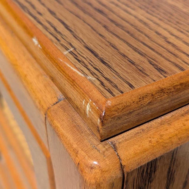 Brown 1980s Postmodern Faux-Oak Laminate Six-Drawer Dresser For Sale - Image 8 of 18