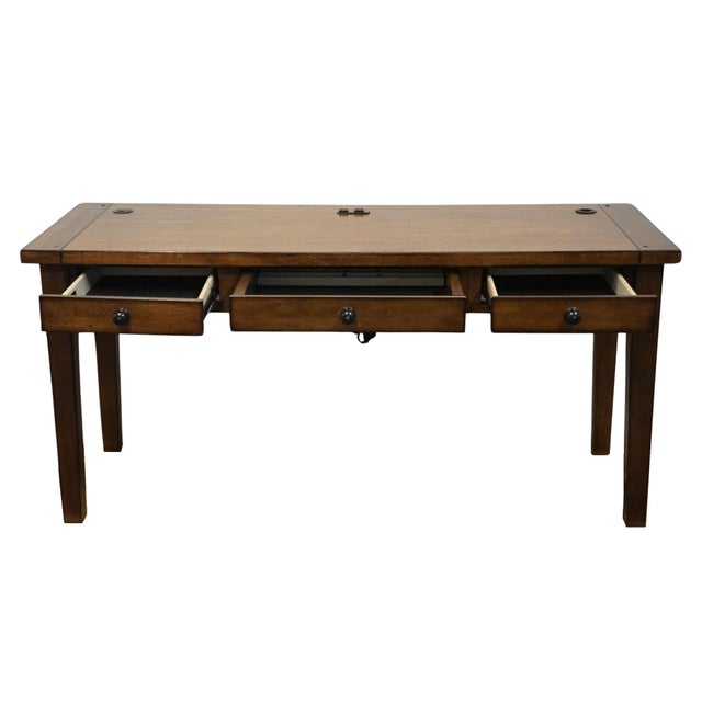Aspen Home Rustic Contemporary Modern Style 65" Computer Writing Desk For Sale - Image 4 of 12