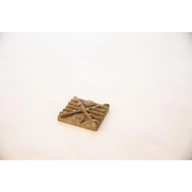 Vintage African Square Bronze Coin For Sale - Image 4 of 5
