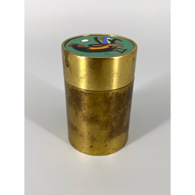 Art Deco Cylindrical Brass Cigarette Case, 1920s For Sale - Image 6 of 15