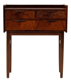 Vintage Danish Mid-Century Three Drawer Rosewood Nightstand