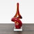 Modern Abstract Red and Amber Glass Sculpture on Clear Base For Sale - Image 4 of 7