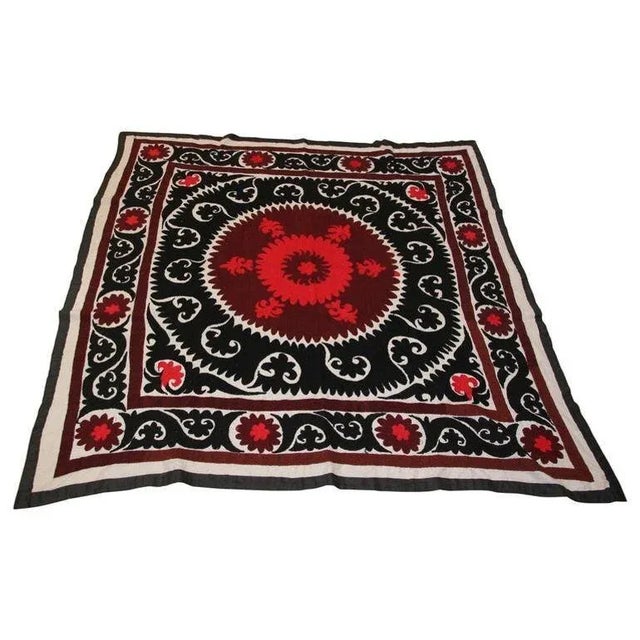 Vintage Samarkand suzani, Uzbekistan Tashkent suzani from Samarkand Uzbekistan, 1950. Overall condition is pretty good for...