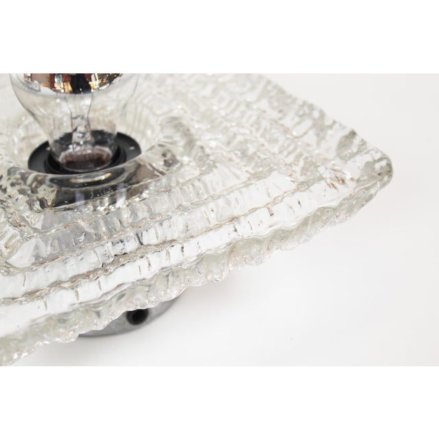 Vintage Ice Glass Wall Lamps from Peill & Putzler, 1970s, Set of 2 For Sale - Image 6 of 7