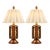 Mid 20th Century Hollywood Regency Wood, Brass & Etched Glass Lantern Table Lamps - Pair For Sale
